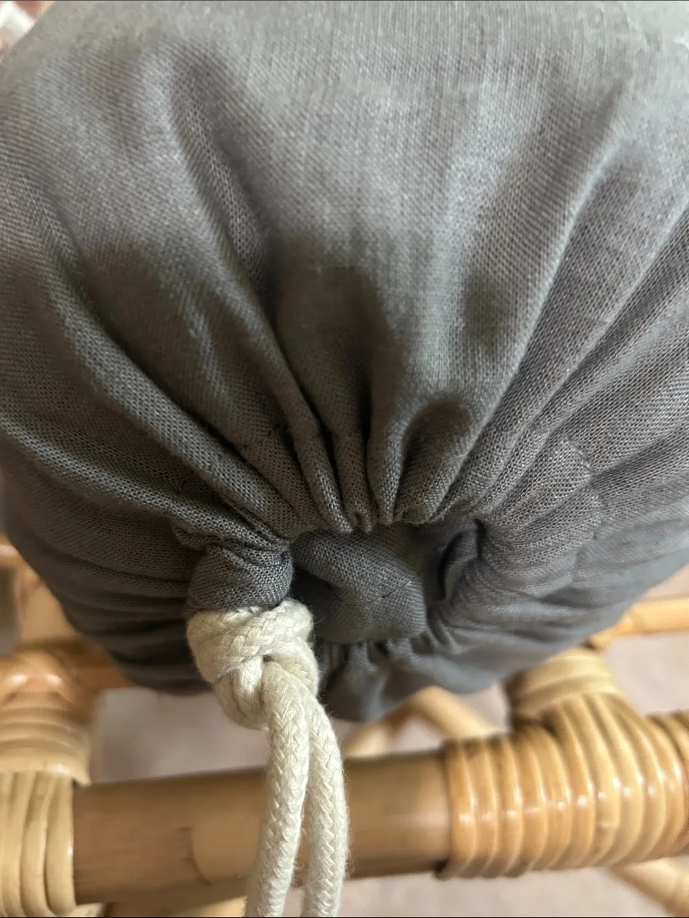Casaluna King Linen Blend Bedskirt Dark Gray , Plain Weave, 15” Drop